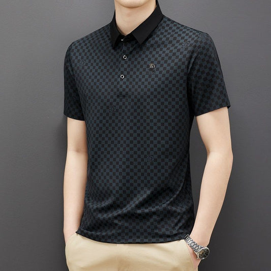 Midnight Gridcrest Polo T-Shirt