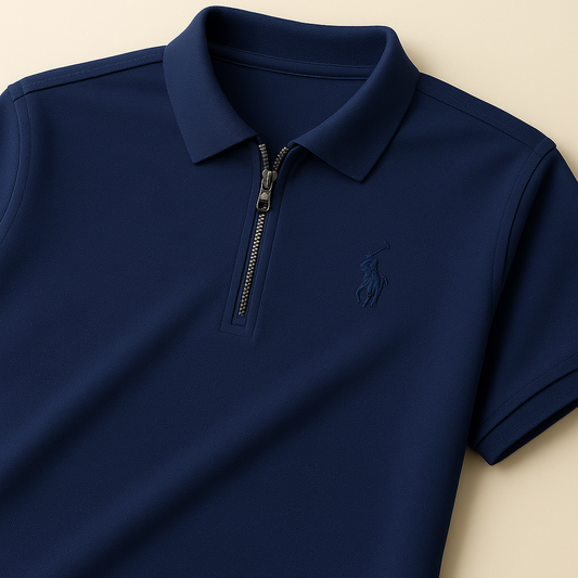 Zip Crest Polo T-Shirt