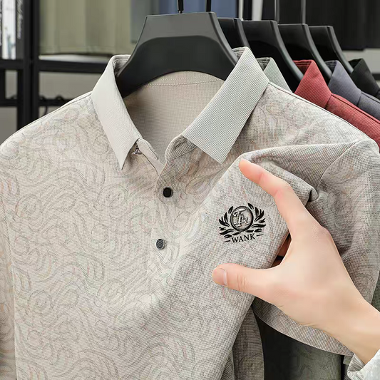 Verdant Crest Embossed Polo T-Shirt