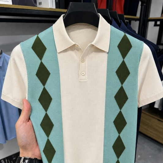 Valen Argyle Knit Polo