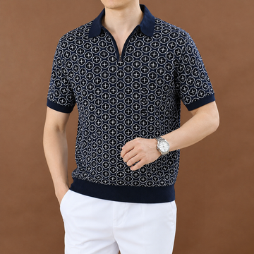 Monarch Geo Zip Knit Polo