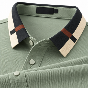 Arden Plaid-Trim Polo T-Shirt