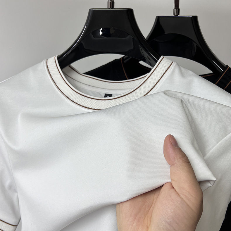 Refined Edge Contrast Crewneck Tee