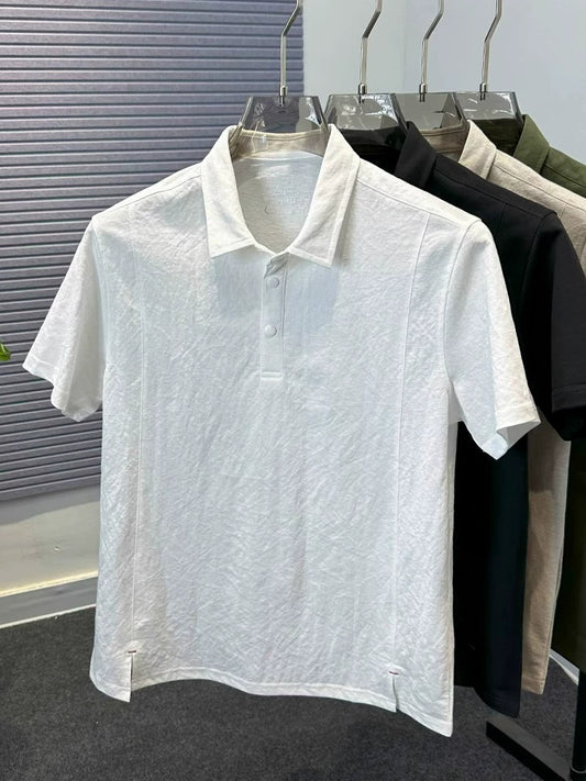 Aurelian Mist Linen Polo