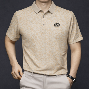 Verdant Crest Embossed Polo T-Shirt