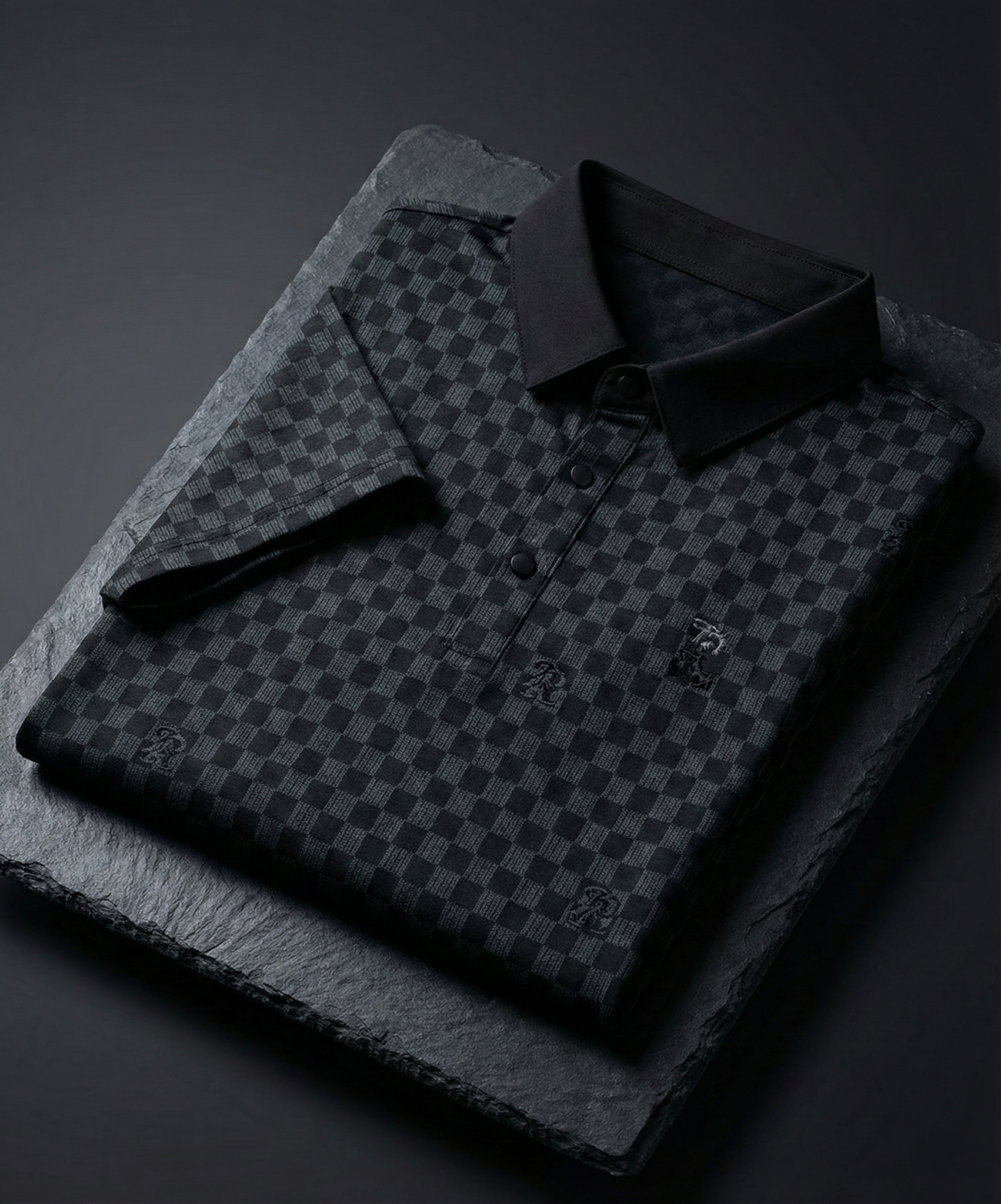 Midnight Gridcrest Polo T-Shirt