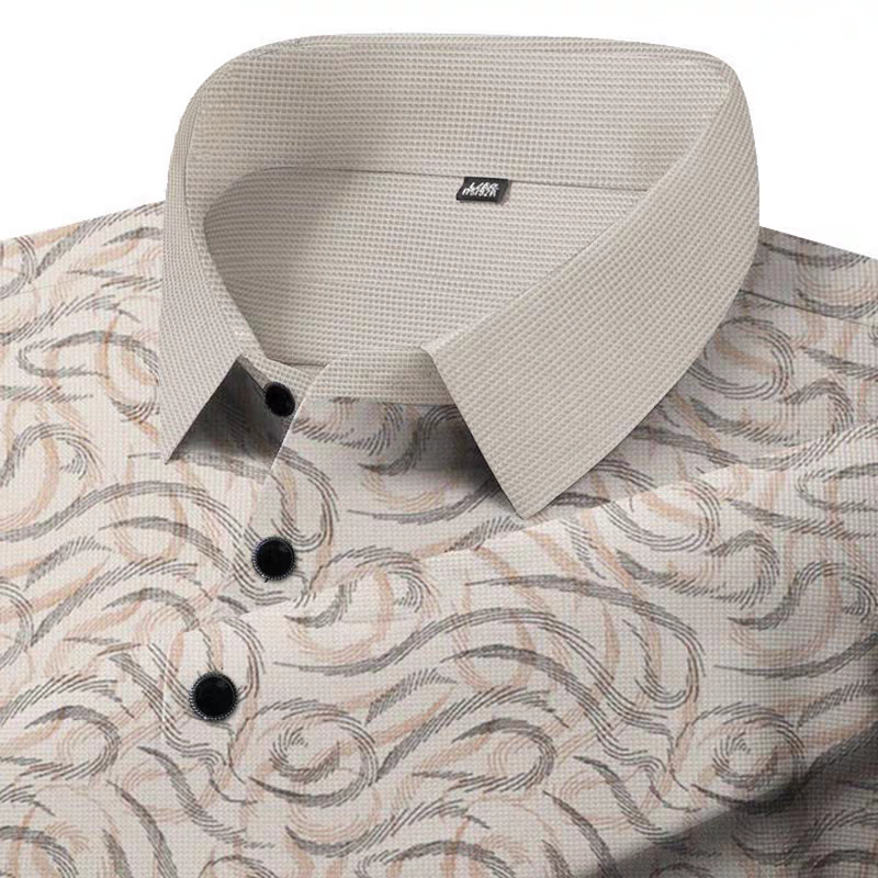 Verdant Crest Embossed Polo T-Shirt