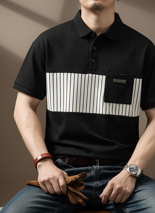 Striped Vault Accent Polo T-Shirt