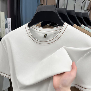 Refined Edge Contrast Crewneck Tee