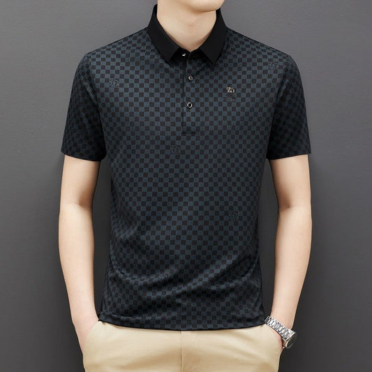 Midnight Gridcrest Polo T-Shirt