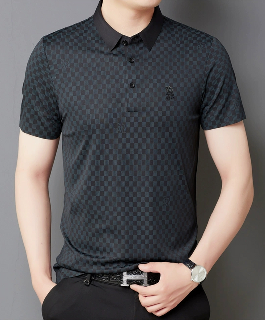 Midnight Gridcrest Polo T-Shirt