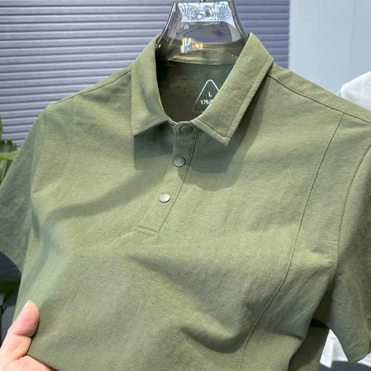 Aurelian Mist Linen Polo