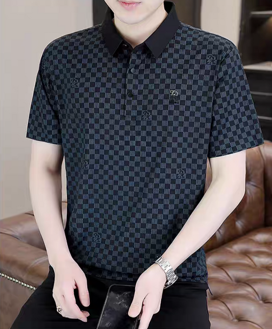 Midnight Gridcrest Polo T-Shirt