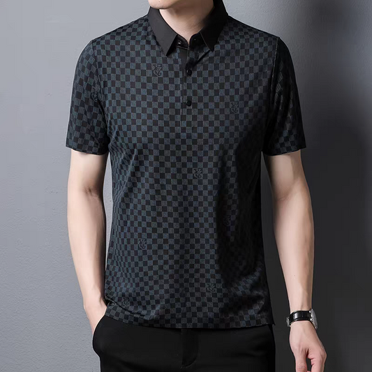 Midnight Gridcrest Polo T-Shirt