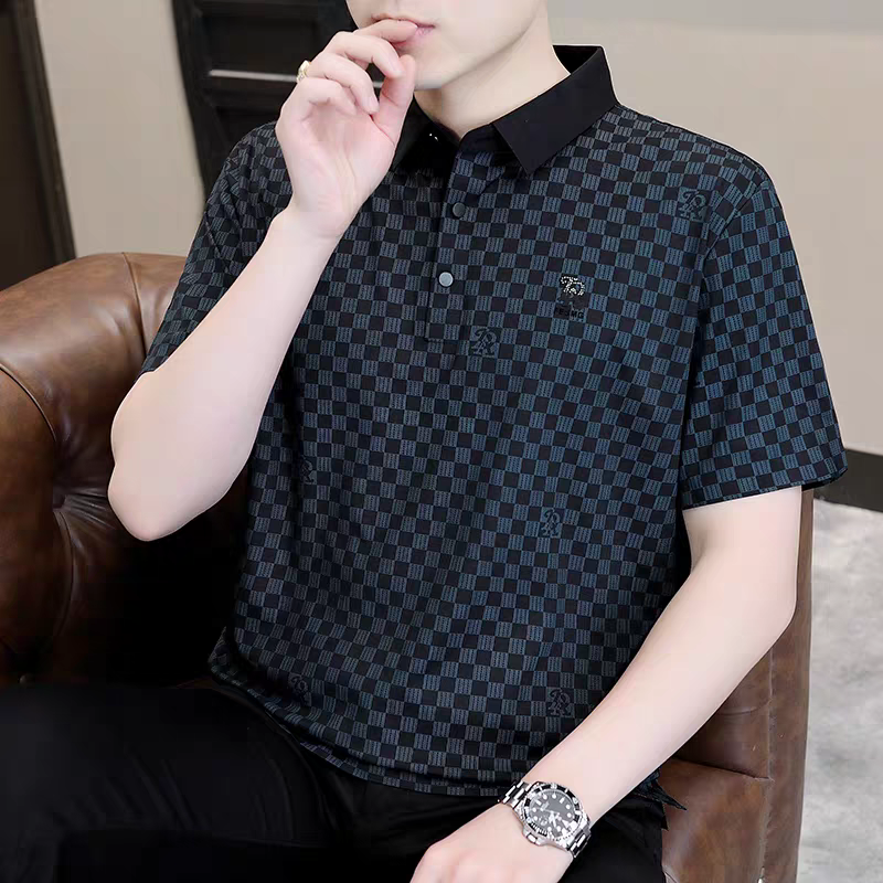 Midnight Gridcrest Polo T-Shirt