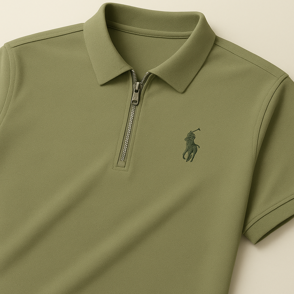 Zip Crest Polo T-Shirt