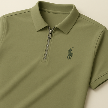 Zip Crest Polo T-Shirt