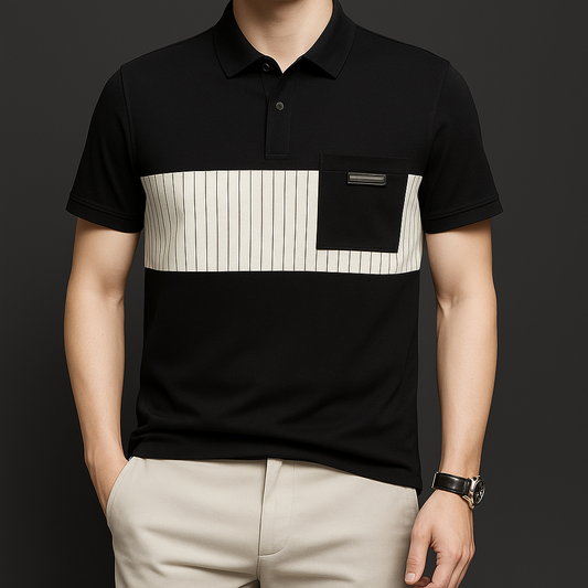 AxisBar Luxe Panel Polo T-Shirt